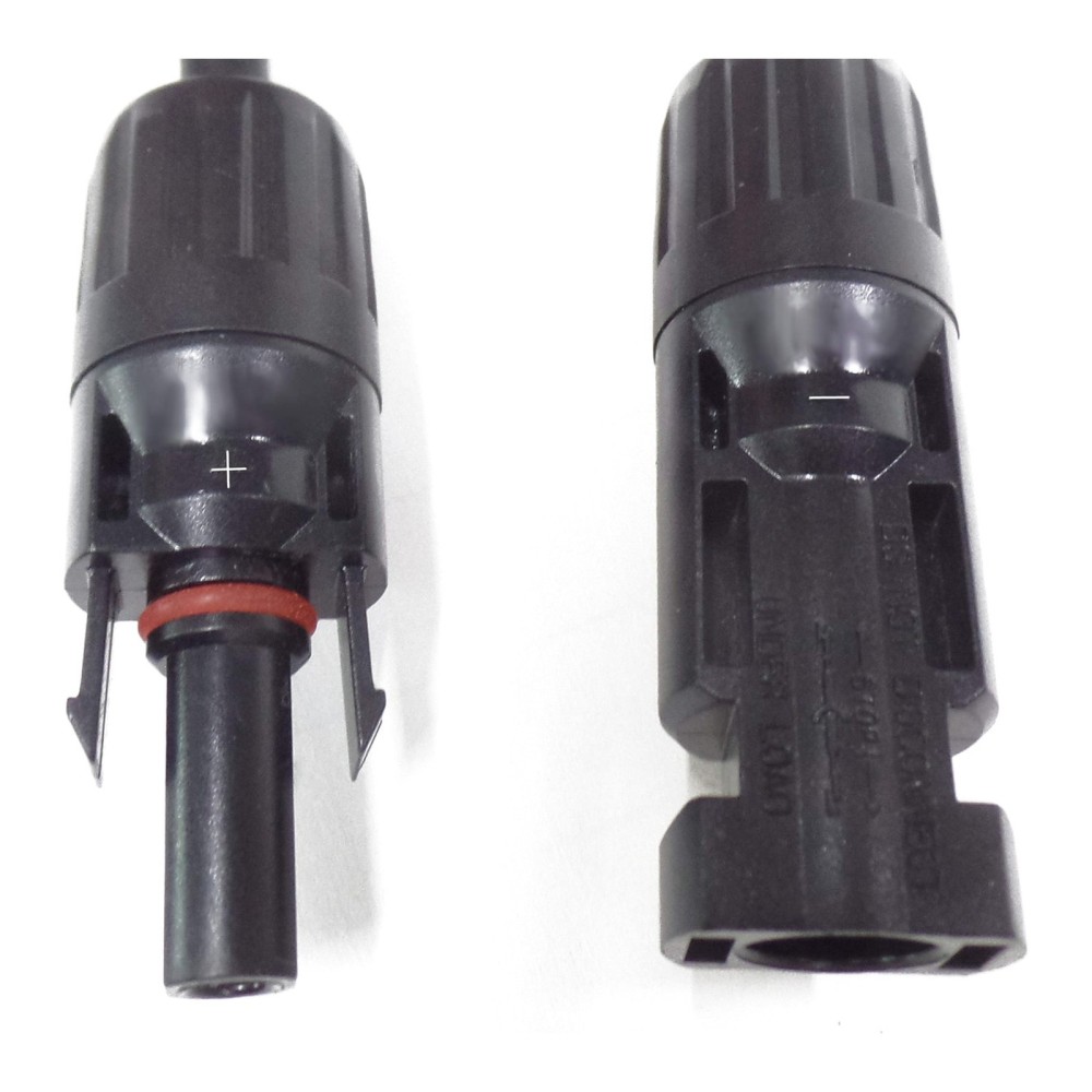 Coppia di connettori solari MC4, 1x maschio/1x femmina, IP68